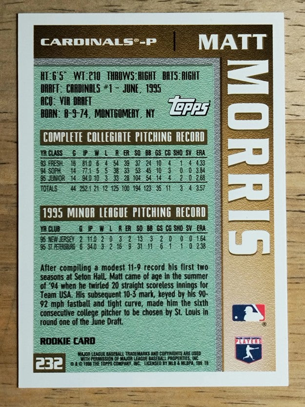 1996 Topps #232 Matt Morris RC