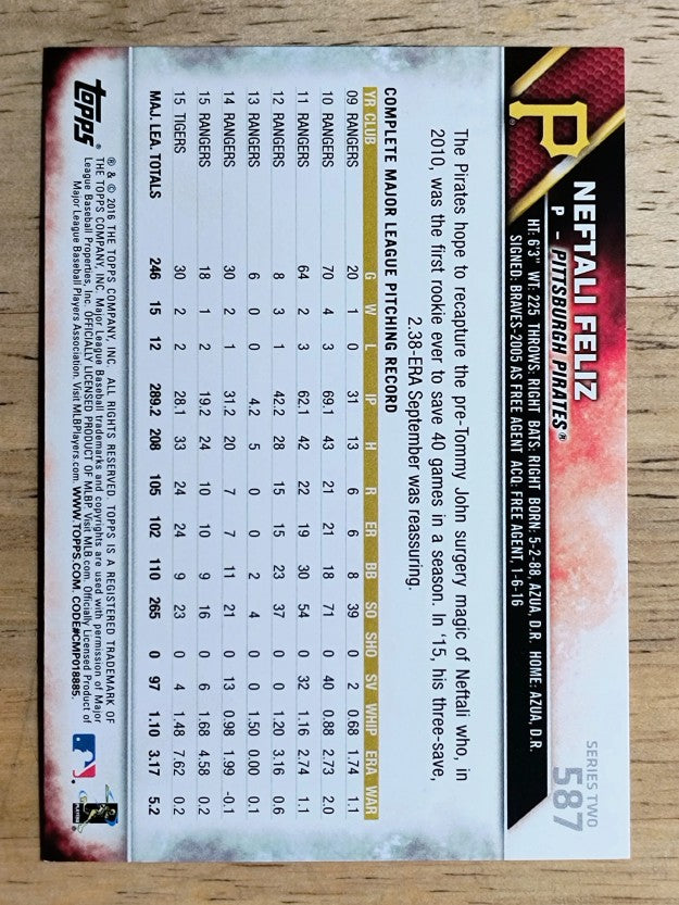 2016 Topps #587 Neftali Feliz