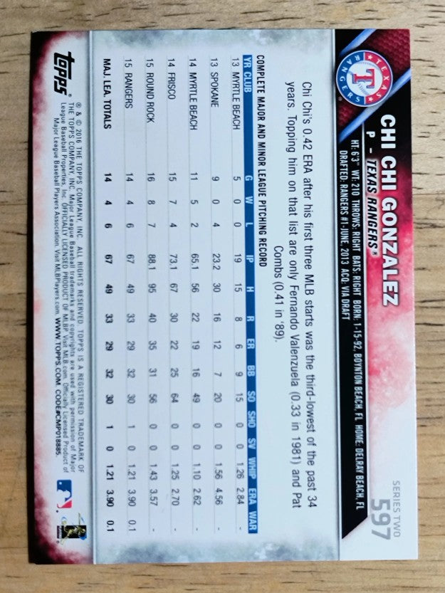 2016 Topps #597 Chi Chi Gonzalez