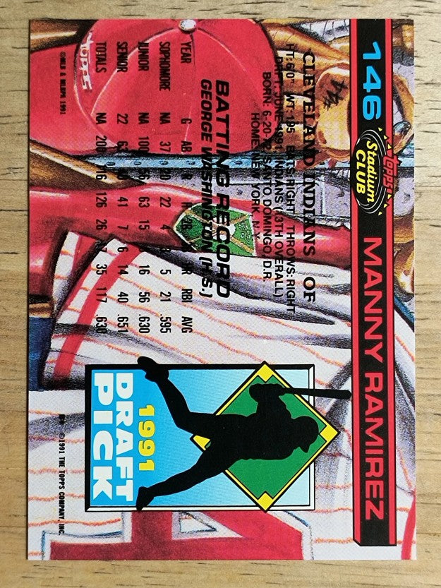 1992 Stadium Club Dome #146 Manny Ramirez RC