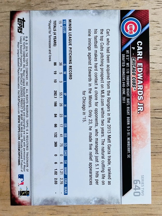 2016 Topps #640 Carl Edwards Jr. RC