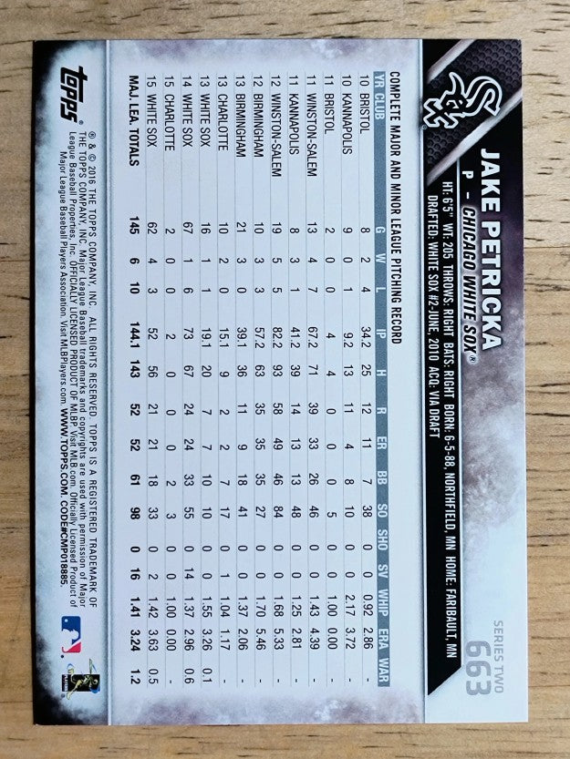 2016 Topps #663 Jake Petricka