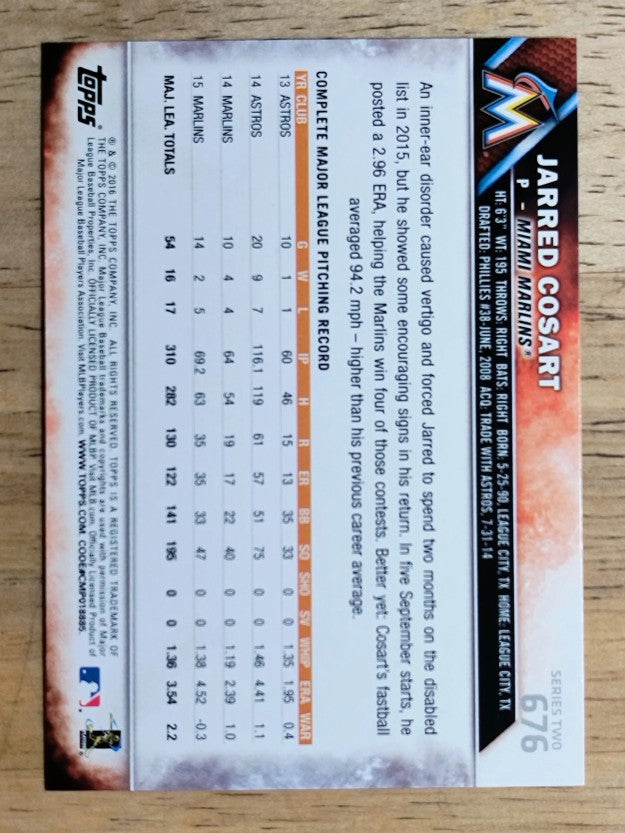 2016 Topps #676 Jarred Cosart