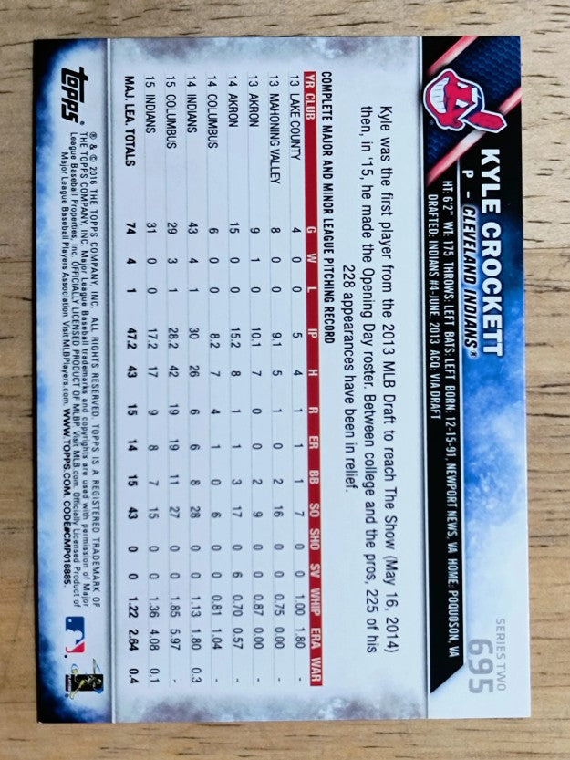2016 Topps #695 Kyle Crockett