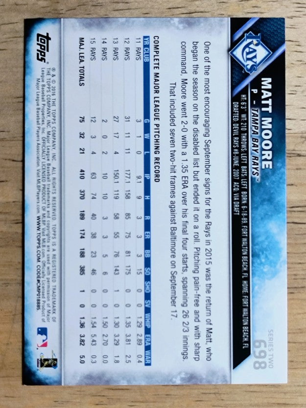 2016 Topps #698 Matt Moore