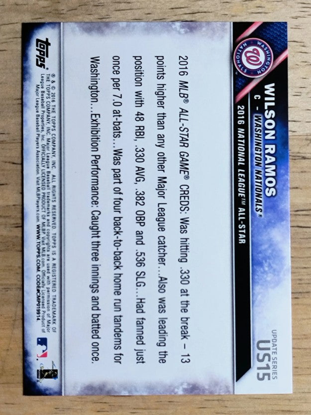 2016 Topps Update #US15 Wilson Ramos AS