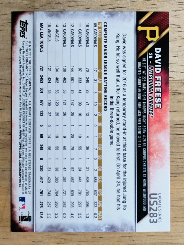 2016 Topps Update #US283 David Freese
