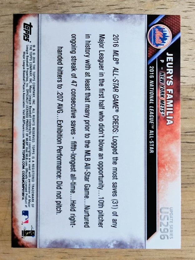 2016 Topps Update #US296 Jeurys Familia AS