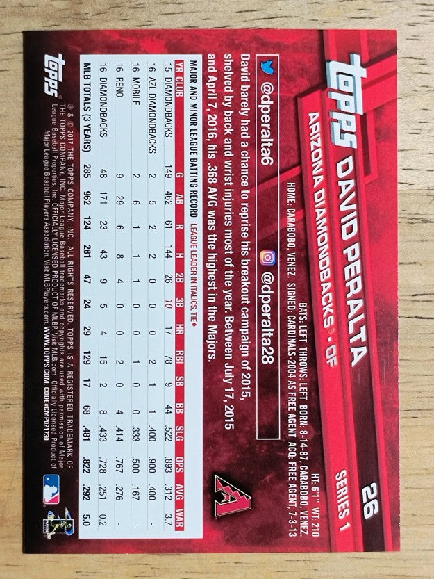 2017 Topps #26 David Peralta