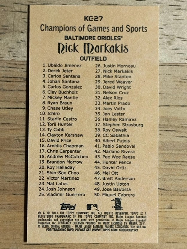 2011 Topps Kimball Champions #KC27 Nick Markakis
