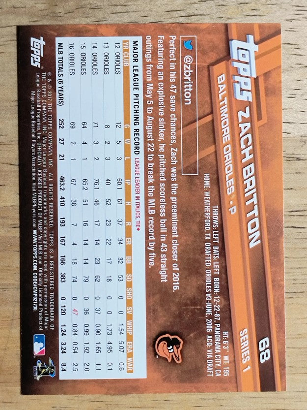2017 Topps #68 Zach Britton
