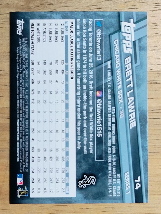 2017 Topps #74 Brett Lawrie