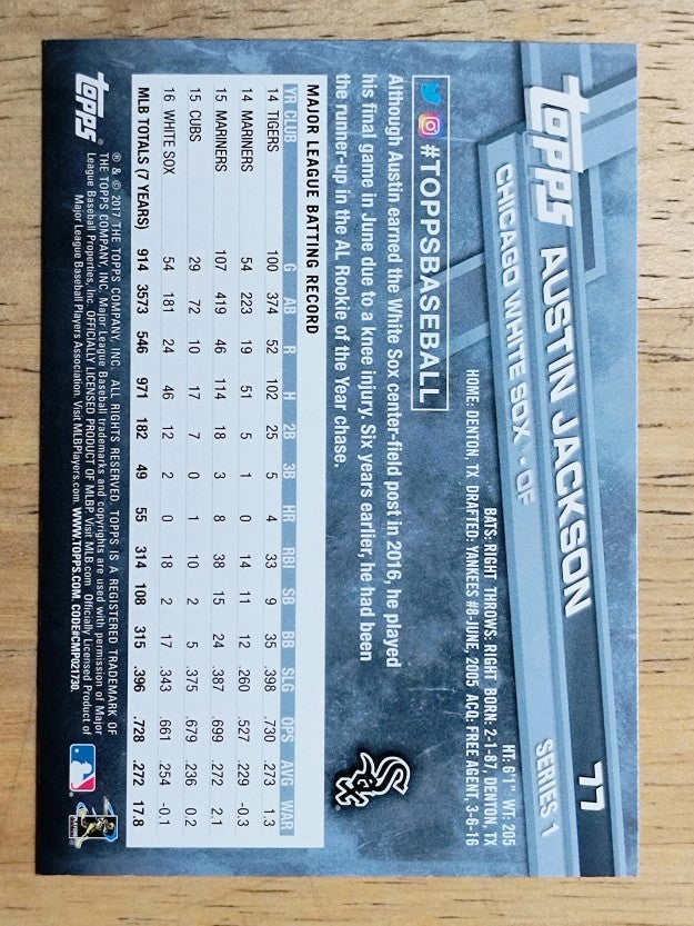 2017 Topps #77 Austin Jackson