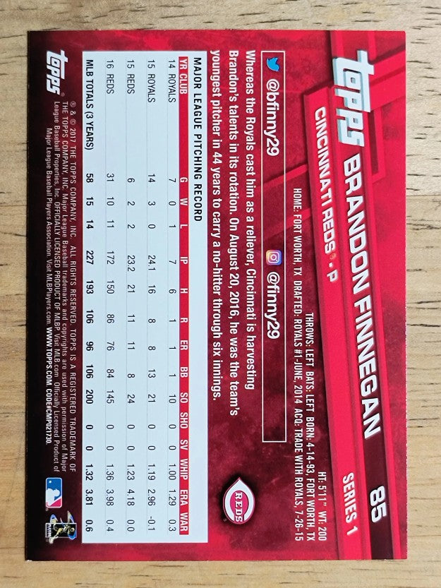 2017 Topps #85 Brandon Finnegan