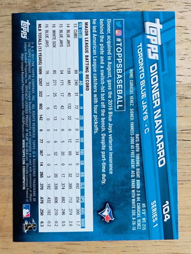 2017 Topps #104 Dioner Navarro