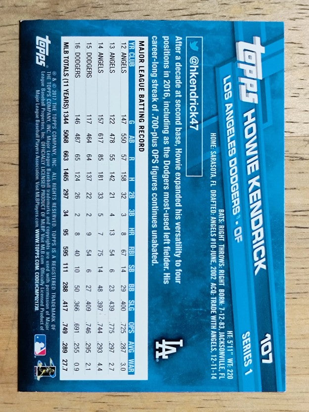 2017 Topps #107 Howie Kendrick