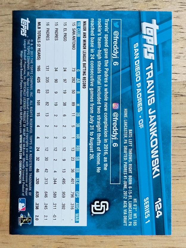 2017 Topps #124 Travis Jankowski