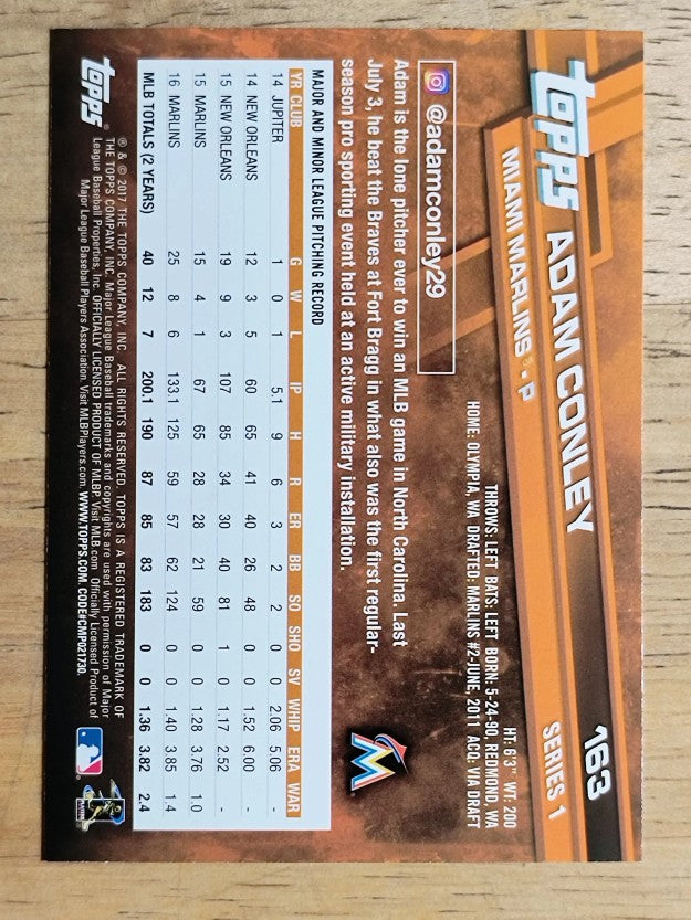 2017 Topps #163 Adam Conley