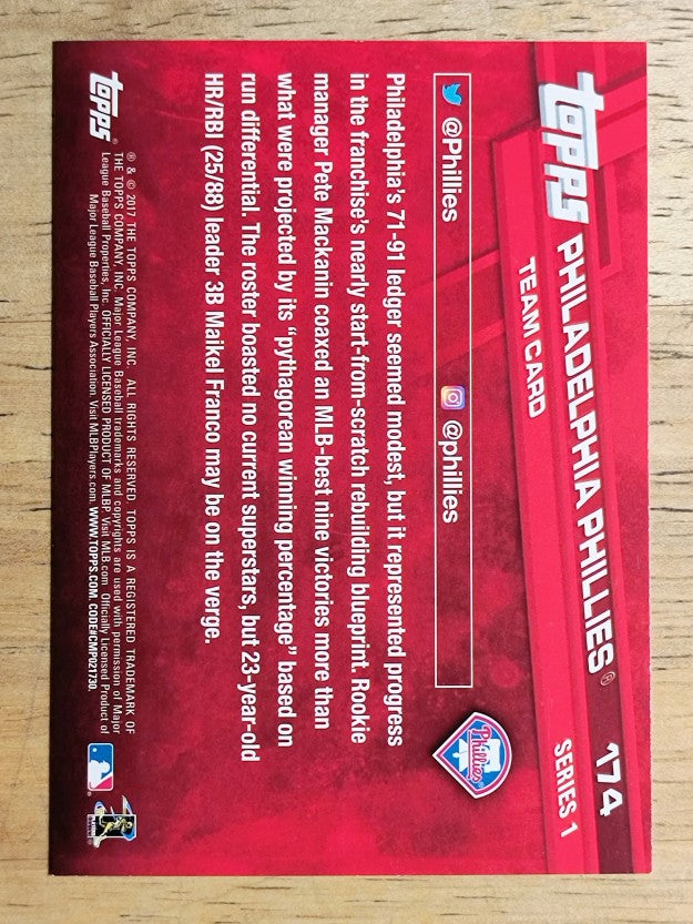 2017 Topps #174 Philadelphia Phillies