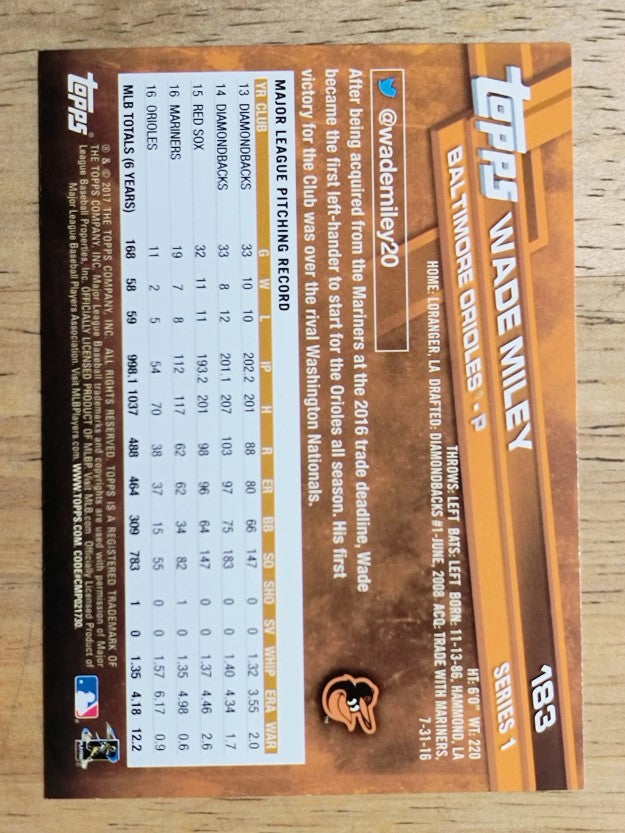 2017 Topps #183 Wade Miley
