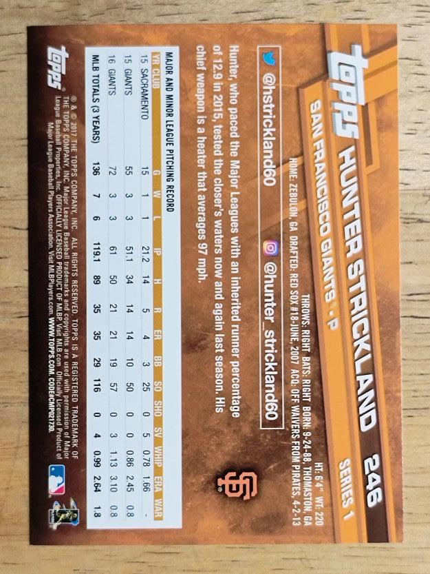 2017 Topps #246 Hunter Strickland