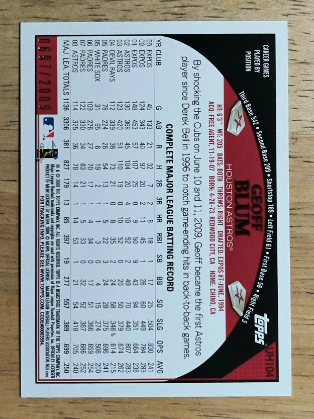 2009 Topps Update Gold Border #UH104 Geoff Blum