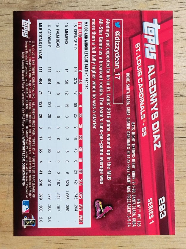 2017 Topps #293 Aledmys Diaz