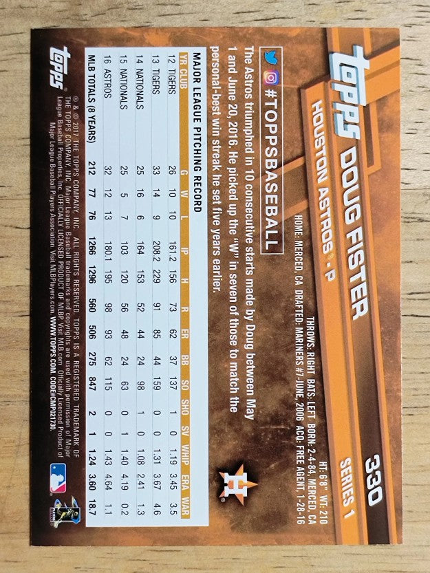 2017 Topps #330 Doug Fister