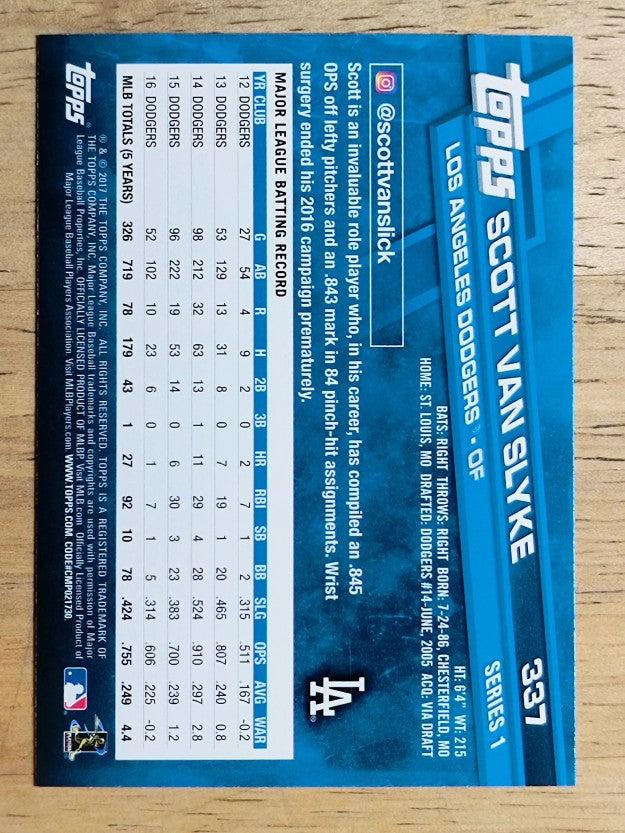 2017 Topps #337 Scott Van Slyke