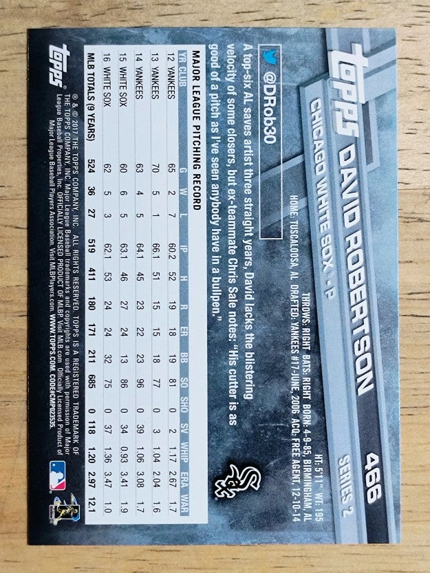 2017 Topps #466 David Robertson