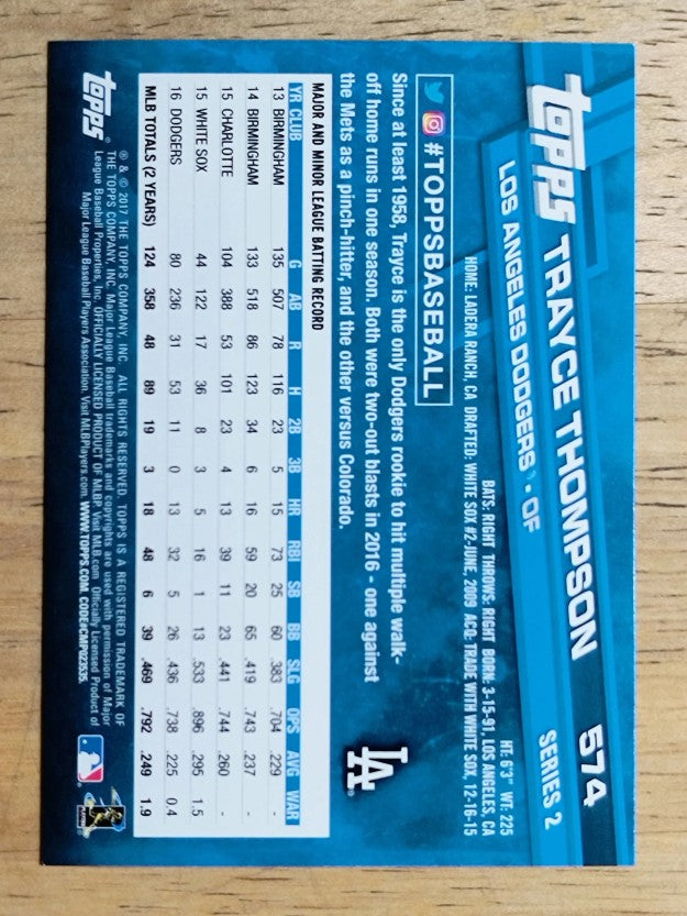 2017 Topps #574 Trayce Thompson