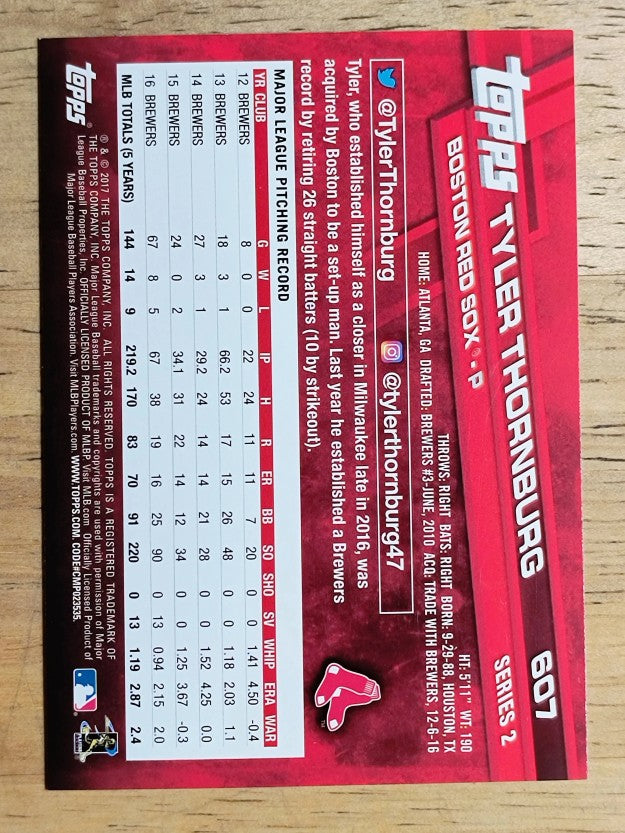 2017 Topps #607 Tyler Thornburg