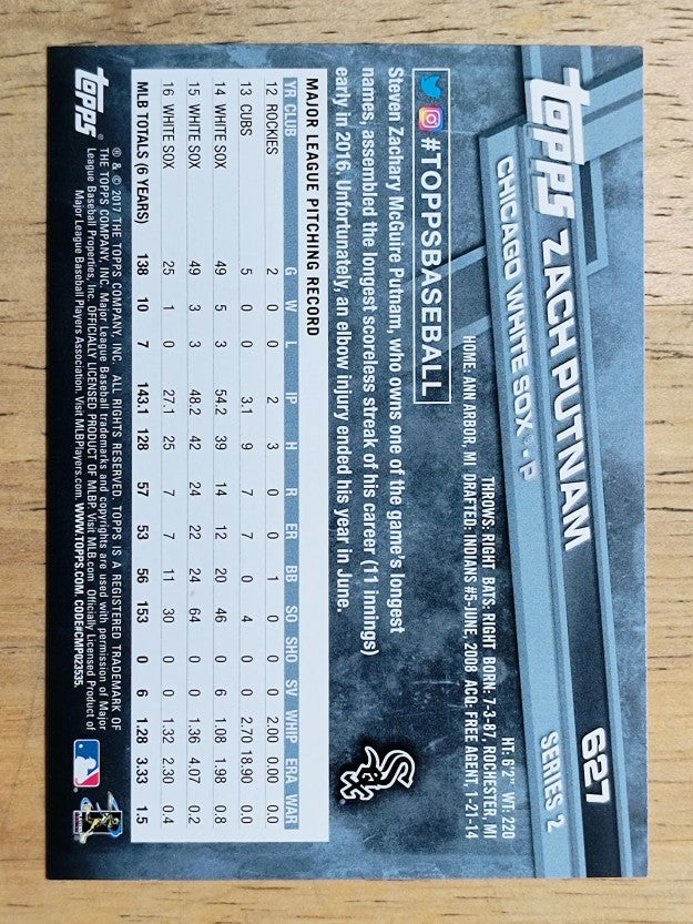 2017 Topps #627 Zach Putnam