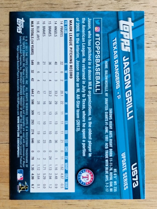 2017 Topps Update #US73 Jason Grilli