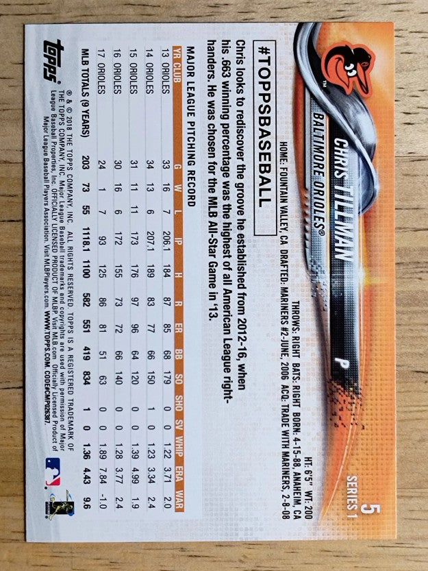 2018 Topps #5 Chris Tillman
