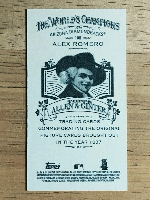 2008 Topps Allen and Ginter Mini A and G Back #108 Alex Romero