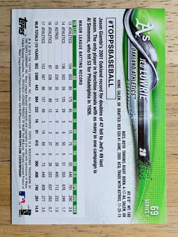 2018 Topps #69 Jed Lowrie