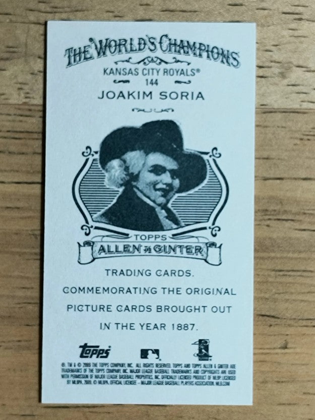 2009 Topps Allen and Ginter Mini A and G Back #144 Joakim Soria