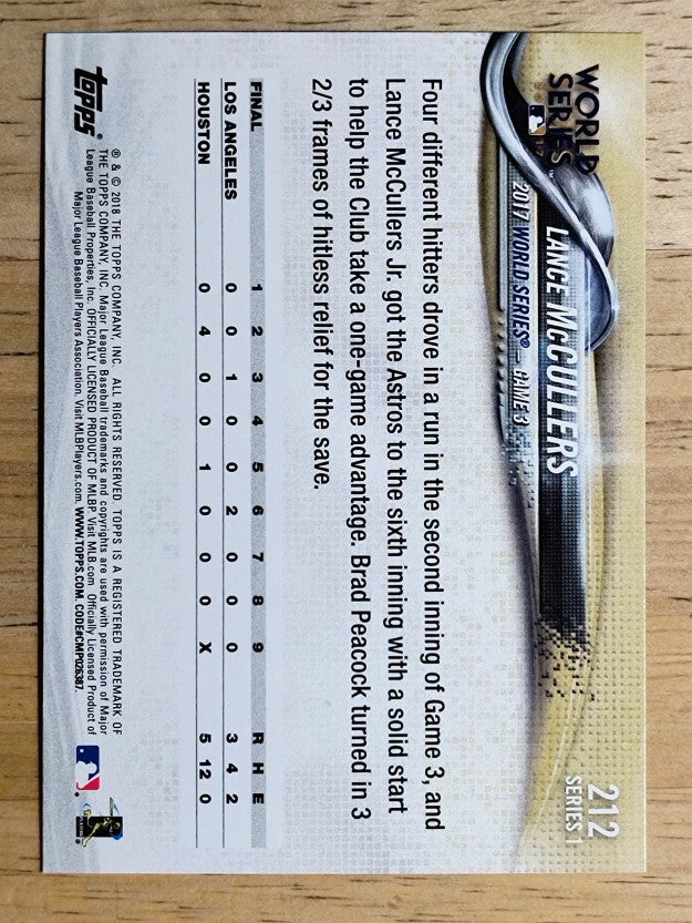 2018 Topps #212 Lance McCullers WS HL