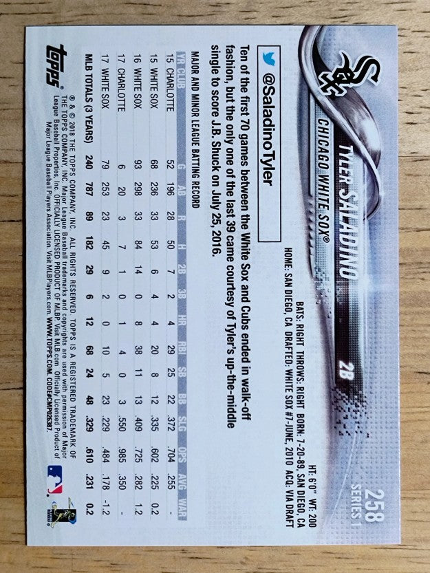 2018 Topps #258 Tyler Saladino