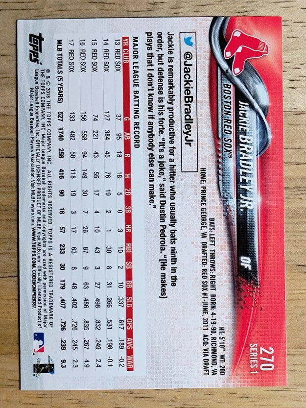 2018 Topps #270 Jackie Bradley Jr.