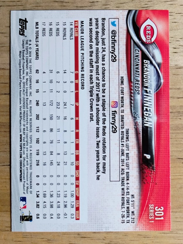 2018 Topps #301 Brandon Finnegan