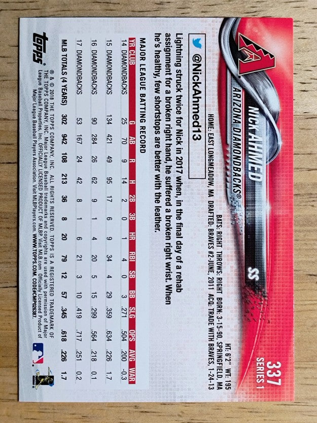 2018 Topps #337 Nick Ahmed