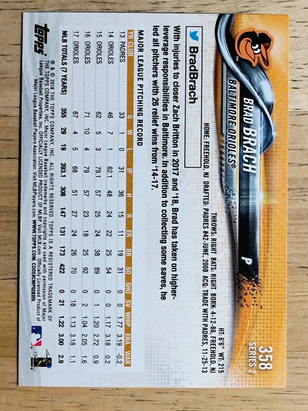 2018 Topps #358 Brad Brach