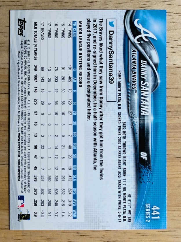 2018 Topps #441 Danny Santana