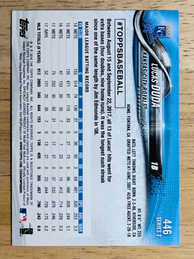 2018 Topps #446 Lucas Duda