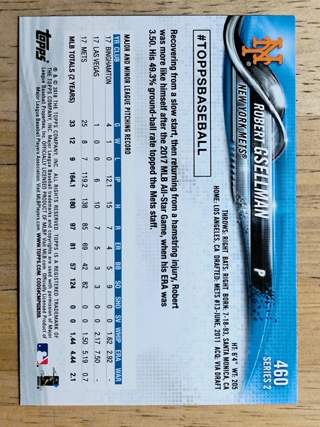 2018 Topps #460 Robert Gsellman