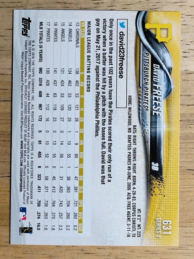 2018 Topps #631 David Freese