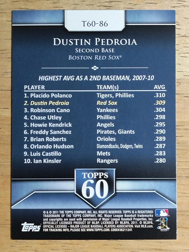 2011 Topps 60 #86 Dustin Pedroia