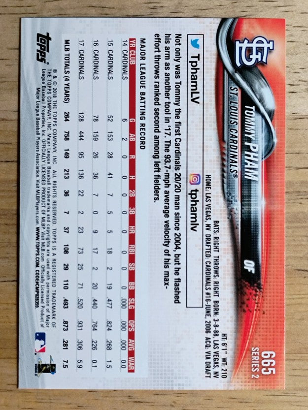 2018 Topps #665 Tommy Pham